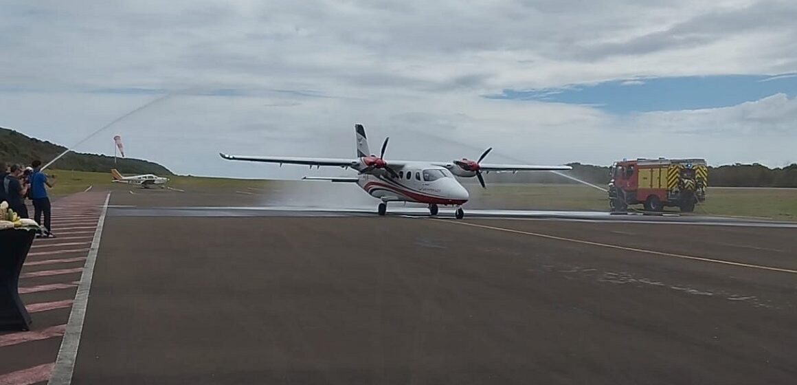 Jeudi 20 février 2025 Vol inaugural Pointe-à-Pitre Marie-Galante pour la compagnie Air inter îles. Photo : DR Jeudi 20 février 2025 Vol inaugural Pointe-à-Pitre Marie-Galante pour la compagnie Air inter îles. Photo : DR