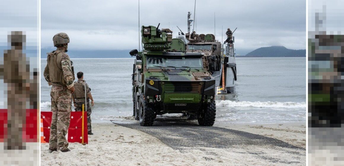 Exercice Caraïbes 26, mission Jeanne d’Arc. Du 17 au 21 mai, à Marie-Galante, près de 150 militaires sont déployés avec blindés et hélicoptères pour des exercices jour et nuit. Photo : Forces armées aux Antilles Exercice Caraïbes 26, mission Jeanne d’Arc. Du 17 au 21 mai, à Marie-Galante, près de 150 militaires sont déployés avec blindés et hélicoptères pour des exercices jour et nuit. Photo : Forces armées aux Antilles